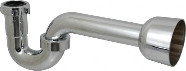 Federal Process - 1-1/2 Outside Diameter, P Trap with Wall Pipe - Chrome Coated, PVC - Caliber Tooling