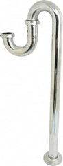 Federal Process - 1-1/4 Outside Diameter, 17 Gauge, S Trap with Floor Pipe - Chrome Coated, Brass - Caliber Tooling