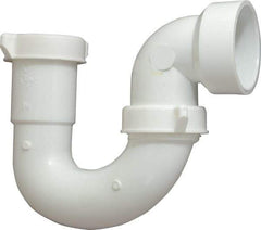 Federal Process - 1-1/2 Outside Diameter, Sink trap with Solvent Weld Outlet - White, PVC - Caliber Tooling