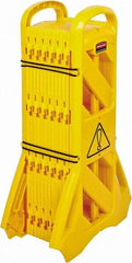 Rubbermaid - 40" High Folding Barricade - Plastic, Yellow - Caliber Tooling