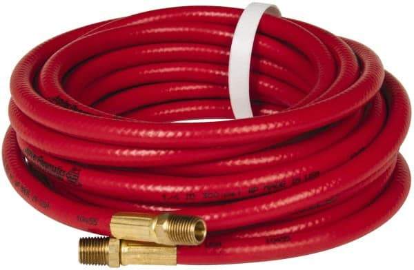 PRO-SOURCE - 1/2" ID x 3/4" OD 100' Long Multipurpose Air Hose - MNPT x MNPT Ends, 300 Working psi, 23 to 150°F, 1/2" Fitting, Red - Caliber Tooling