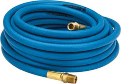 PRO-SOURCE - 1/4" ID x 15/32" OD 25' Long Multipurpose Air Hose - MNPT x MNPT Ends, 300 Working psi, 23 to 150°F, 1/4" Fitting, Blue - Caliber Tooling