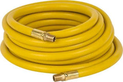 PRO-SOURCE - 3/8" ID x 19/32" OD 25' Long Multipurpose Air Hose - MNPT x MNPT Ends, 300 Working psi, 23 to 150°F, 1/4" Fitting, Yellow - Caliber Tooling