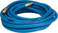 PRO-SOURCE - 3/8" ID x 19/32" OD 25' Long Multipurpose Air Hose - MNPT x MNPT Ends, 300 Working psi, 23 to 150°F, 1/4" Fitting, Blue - Caliber Tooling