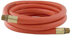 PRO-SOURCE - 1/2" ID x 3/4" OD 100' Long Multipurpose Air Hose - MNPT x MNPT Ends, 300 Working psi, 23 to 150°F, 1/2" Fitting, Orange - Caliber Tooling