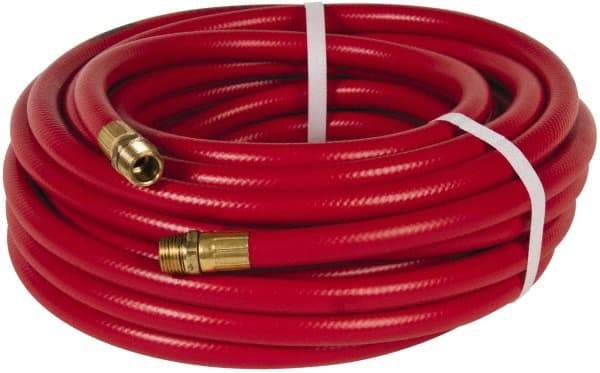 PRO-SOURCE - 1/2" ID x 3/4" OD 50' Long Multipurpose Air Hose - MNPT x MNPT Ends, 300 Working psi, 23 to 150°F, 1/2" Fitting, Red - Caliber Tooling