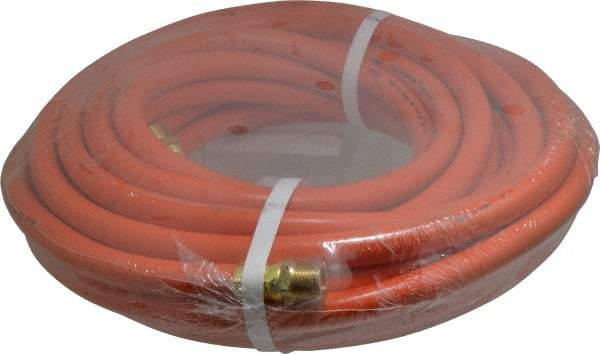 PRO-SOURCE - 1/2" ID x 3/4" OD 50' Long Multipurpose Air Hose - MNPT x MNPT Ends, 300 Working psi, 23 to 150°F, 1/2" Fitting, Orange - Caliber Tooling