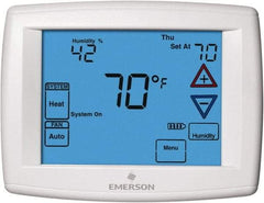 White-Rodgers - 45 to 99°F, 4 Heat, 2 Cool, Universal Touch Screen Programmable Thermostat - 0 to 30 Volts, Horizontal Mount, Electronic Contacts Switch - Caliber Tooling