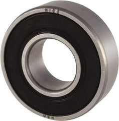 Nice - 1/2" Bore Diam, 1-3/8" OD, Double Seal Precision Ground Radial Ball Bearing - 7/16" Wide, 1 Row, Round Bore, 850 Lb Static Capacity, 1,878 Lb Dynamic Capacity - Caliber Tooling