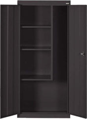 Sandusky Lee - 3 Shelf Combination Storage Cabinet - Steel, 30" Wide x 15" Deep x 66" High, Black - Caliber Tooling