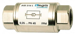 Legris - 3/8" Stainless Steel Check Valve - Unidirectional, Female BSPP x Female BSPP, 580 WOG - Caliber Tooling