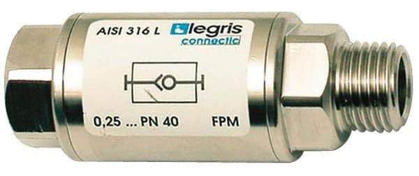 Legris - 1/2" Stainless Steel Check Valve - Unidirectional, Female BSPP x Male BSPP, 580 WOG - Caliber Tooling