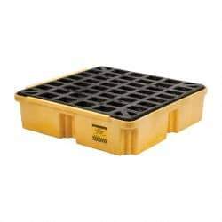 Eagle - 15 Gal Sump, 2,000 Lb Capacity, 1 Drum, Polyethylene Platform - 26" Long x 26" Wide x 6-1/2" High - Caliber Tooling