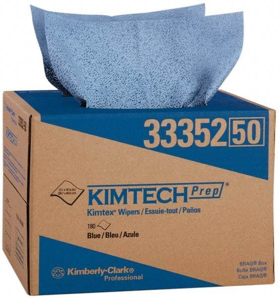 Kimtech - Dry Clean Room/Lab/Critical Task Wipes - Pop-Up, 12-1/2" x 12" Sheet Size, Blue - Caliber Tooling