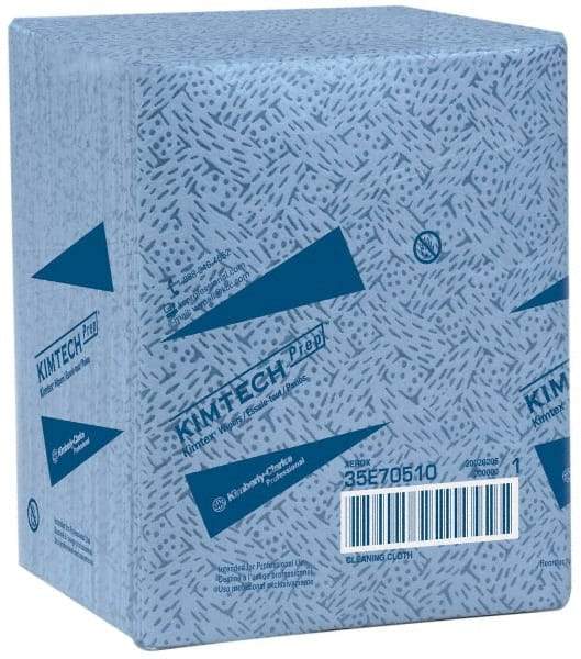 Kimtech - 1/4 Fold Clean Room/Lab/Critical Task Wipes - Poly Pack, 13" x 12" Sheet Size, Blue - Caliber Tooling