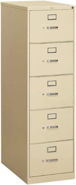 Hon - 18-1/4" Wide x 60" High x 26-1/2" Deep, 5 Drawer Vertical File - Steel, Putty - Caliber Tooling