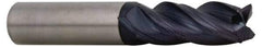 Accupro - 1/2", 4 Flute, Single End, Solid Carbide, Corner Chamfer End Mill - 3" OAL, Right Hand Flute, 1-1/4" LOC, Right Hand Cut - Caliber Tooling