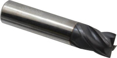 Accupro - 5/8", 4 Flute, Single End, Solid Carbide, Corner Chamfer End Mill - 3" OAL, Right Hand Flute, 3/4" LOC, Right Hand Cut - Caliber Tooling