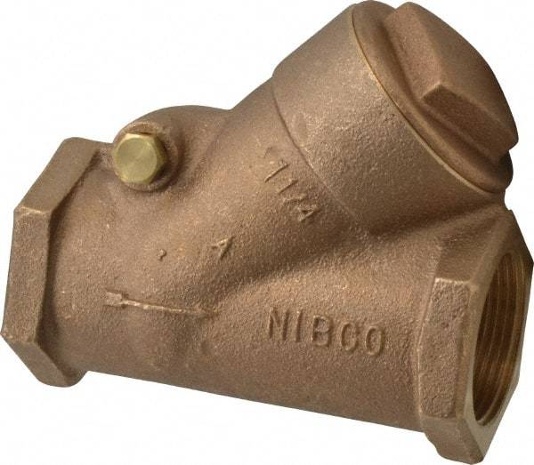 NIBCO - 1-1/4" Bronze Check Valve - Y-Pattern, FNPT x FNPT, 400 WOG - Caliber Tooling