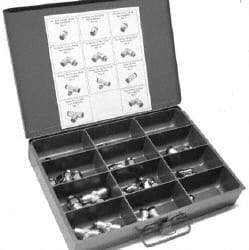 Alpha Technologies - 41 Piece, Push to Connect Fitting Kit - 1/4 to 1/2 NPT, 1/2" Tube - Caliber Tooling