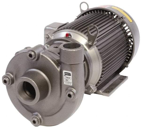 American Machine & Tool - 115/230V Volt, 1 Phase, 2 HP, Cast Iron Straight Pump - 2 Inch Inlet, 1-1/2 Inch Outlet, 62 Max Head psi, Stainless Steel Impeller, Buna-N Seal - Caliber Tooling