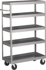 Quantum Storage - 1,000 Lb Capacity, 60" Wide x 24" Long x 57" High Shelf Cart - 5 Shelf, Steel - Caliber Tooling