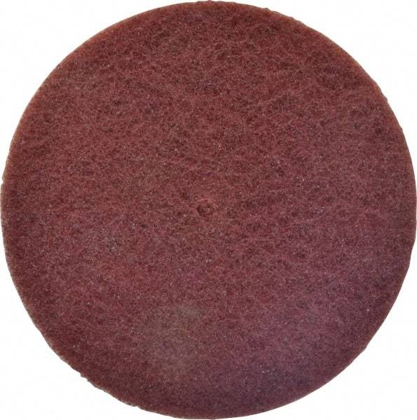 3M - 6" Very Fine Grade Aluminum Oxide Deburring Disc - 1/4" Center Hole, Arbor Connection, Maroon, 4,000 Max RPM - Caliber Tooling