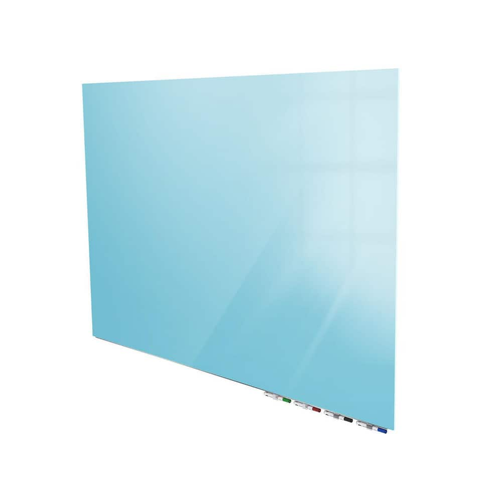 Ghent Aria Low Profile Magnetic Glass Whiteboard, 2'H x 3'W, Horizontal, Blue