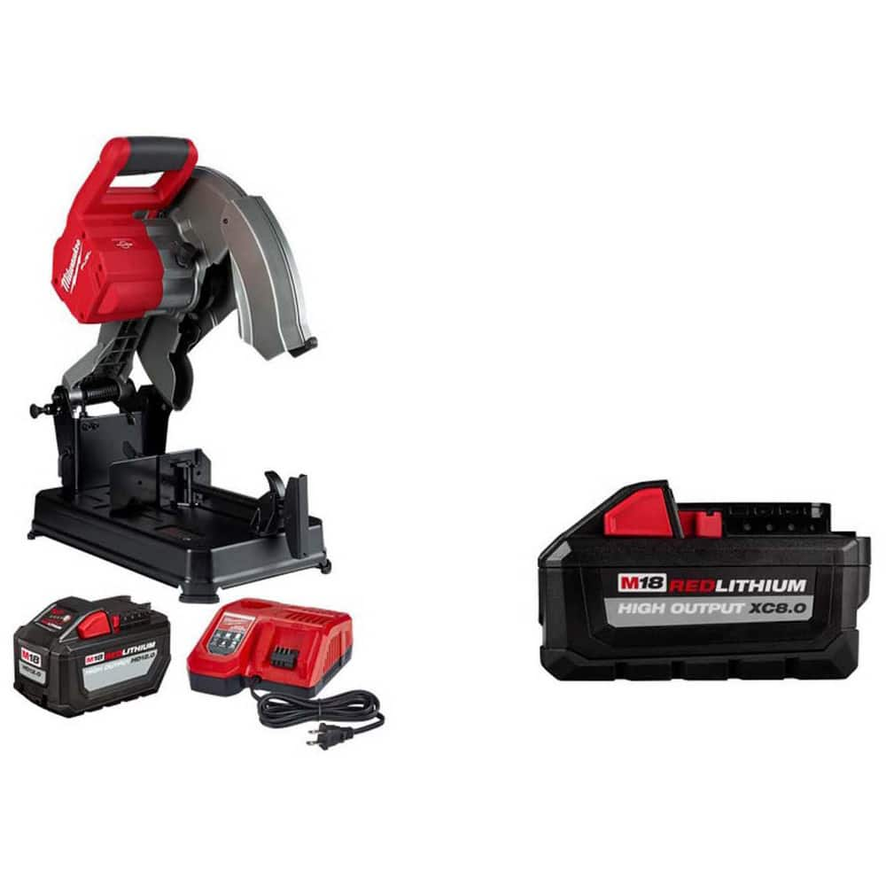 Chop & Cut-Off Saws; Cutting Style: Straight; Phase: None; Mount Type: None; Includes: m18 & M12 Rapid Charger (48-59-1808); M18 REDLITHIUM HIGH OUTPUT XC8.0 Battery; M18 RedLithium High Output HD12.0 Battery Pack (48-11-1812)