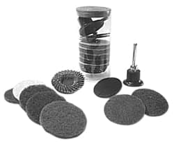 Made in USA - 1 Piece, 36, 60 Grit, 2" Disc Diam, Abrasive Disc Kit - Very Coarse, Medium Grade - Caliber Tooling