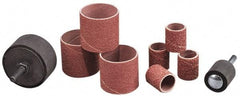 Made in USA - 150 Grit Aluminum Oxide Coated Spiral Band - 2" Diam x 9" Wide, Very Fine Grade - Caliber Tooling