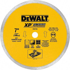 DeWALT - 7" Diam, 5/8" Arbor Hole Diam, Wet & Dry Cut Saw Blade - Diamond-Tipped, Standard Round Arbor - Caliber Tooling