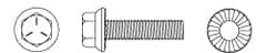 Value Collection - 7/16-14 UNC, 1" Length Under Head, Hex Drive Flange Bolt - 1" Thread Length, Grade 5 Steel, Serrated Flange, Zinc-Plated Finish - Caliber Tooling