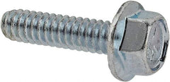 Value Collection - #10-24 UNC, 3/4" Length Under Head, Hex Drive Flange Bolt - 3/4" Thread Length, Grade 5 Steel, Serrated Flange, Zinc-Plated Finish - Caliber Tooling