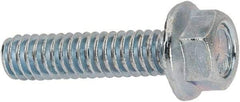 Value Collection - 1/4-20 UNC, 1" Length Under Head, Hex Drive Flange Bolt - 1" Thread Length, Grade 5 Steel, Serrated Flange, Zinc-Plated Finish - Caliber Tooling