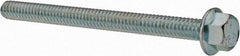 Value Collection - 1/4-20 UNC, 3" Length Under Head, Hex Drive Flange Bolt - 3" Thread Length, Grade 5 Steel, Serrated Flange, Zinc-Plated Finish - Caliber Tooling