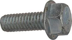 Value Collection - 5/16-18 UNC, 7/8" Length Under Head, Hex Drive Flange Bolt - 7/8" Thread Length, Grade 5 Steel, Serrated Flange, Zinc-Plated Finish - Caliber Tooling