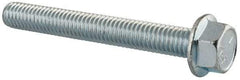 Value Collection - 3/8-16 UNC, 3" Length Under Head, Hex Drive Flange Bolt - 3" Thread Length, Grade 5 Steel, Serrated Flange, Zinc-Plated Finish - Caliber Tooling