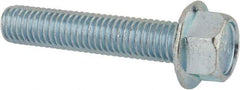 Value Collection - 1/2-13 UNC, 2-1/2" Length Under Head, Hex Drive Flange Bolt - 2-1/2" Thread Length, Grade 5 Steel, Serrated Flange, Zinc-Plated Finish - Caliber Tooling