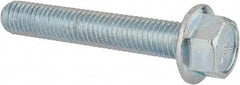 Value Collection - 1/2-13 UNC, 3" Length Under Head, Hex Drive Flange Bolt - 3" Thread Length, Grade 5 Steel, Serrated Flange, Zinc-Plated Finish - Caliber Tooling