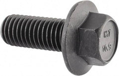 Value Collection - M12x1.75 Metric Coarse, 30mm Length Under Head, Hex Drive Flange Bolt - 30mm Thread Length, Grade 10.9 Alloy Steel, Smooth Flange, Phosphate & Oil Finish - Caliber Tooling