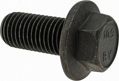 Value Collection - M16x2.00 Metric Coarse, 35mm Length Under Head, Hex Drive Flange Bolt - 35mm Thread Length, Grade 10.9 Alloy Steel, Smooth Flange, Phosphate & Oil Finish - Caliber Tooling