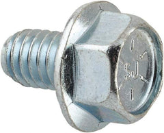 Value Collection - 5/16-18 UNC, 1/2" Length Under Head, Hex Drive Flange Bolt - 1/2" Thread Length, Grade 8 Steel, Serrated Flange, Zinc-Plated Finish - Caliber Tooling