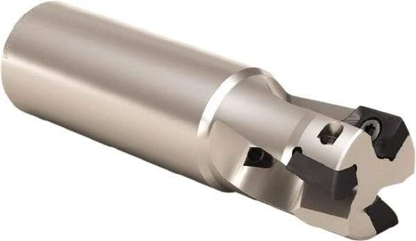 Seco - 40mm Cut Diam, 17mm Max Depth of Cut, 32mm Shank Diam, 210mm OAL, Indexable Square Shoulder End Mill - XO.. 1806 Inserts, Cylindrical Shank, 90° Lead Angle, Through Coolant, Series Power Turbo - Caliber Tooling