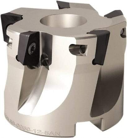 Seco - 5 Inserts, 63mm Cut Diam, 27mm Arbor Diam, 9mm Max Depth of Cut, Indexable Square-Shoulder Face Mill - 90° Lead Angle, 40mm High, XOMX 10T3 Insert Compatibility, Through Coolant, Series Turbo 10 - Caliber Tooling