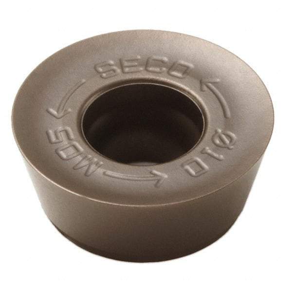 Seco - RDHT10T3M0 M05 Grade MS2500 Carbide Milling Insert - TiCN/Al2O3 Finish, 0.156" Thick, 0.394" Inscribed Circle - Caliber Tooling