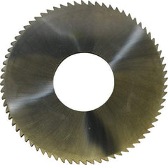 Made in USA - 2-3/4" Diam x 0.128" Blade Thickness x 1" Arbor Hole Diam, 72 Tooth Slitting and Slotting Saw - Arbor Connection, Solid Carbide, Concave Ground - Caliber Tooling