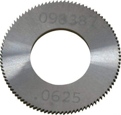 Made in USA - 1" Diam x 1/16" Thick, 1/2" Arbor Hole Diam, 98 Teeth, Solid Carbide Jeweler's Saw - Uncoated - Caliber Tooling