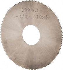 Made in USA - 1-3/4" Diam x 0.018" Blade Thickness, 1/2" Arbor Hole Diam, 130 Teeth, Solid Carbide, Jeweler's Saw - Uncoated - Caliber Tooling