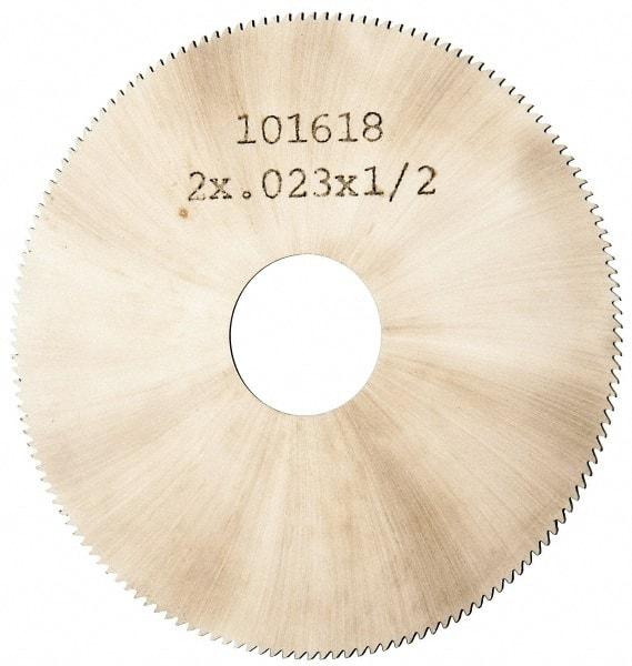 Made in USA - 2" Diam x 0.023" Blade Thickness, 1/2" Arbor Hole Diam, 152 Teeth, Solid Carbide Jeweler's Saw - Uncoated - Caliber Tooling